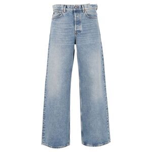 Golden Goose Men Boyfriend Jeans In Stone Washed Light Blue Denim